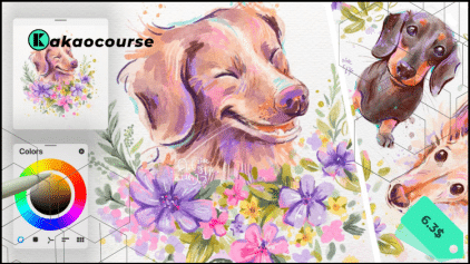 Painting Dog Portrait Illustration in Procreate by Iva Mikles Free Download