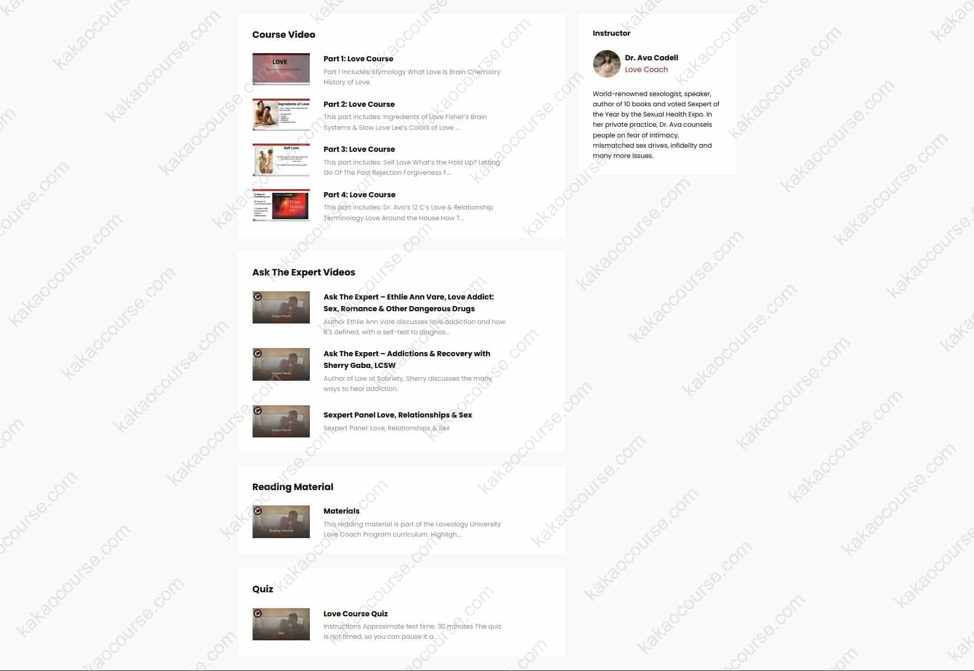 Love Course - How To Give & Receive True Love by Ava Cadell Love Course - How To Give & Receive True Love by Ava Cadell Free Download