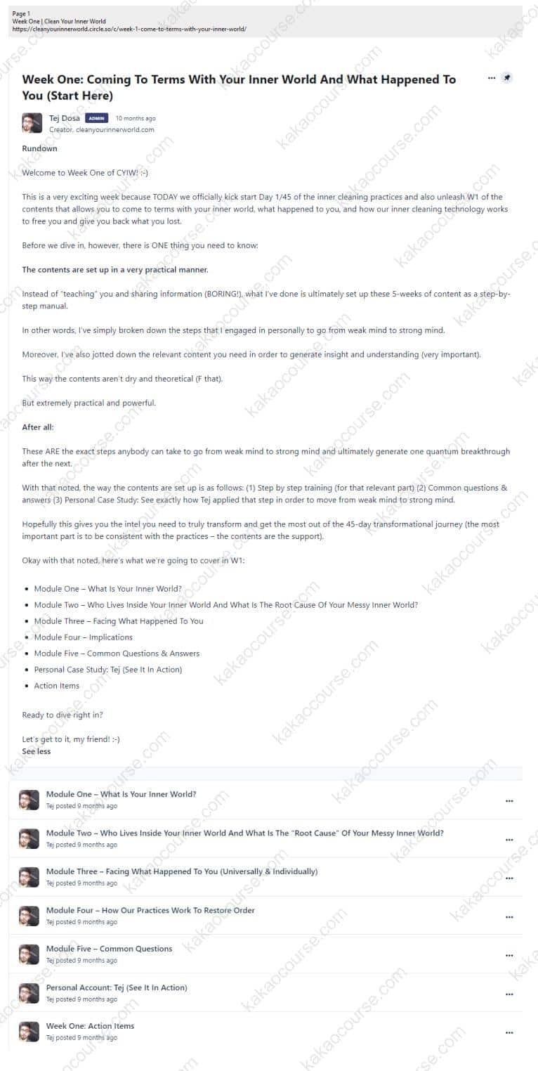 Clean Your Inner World - REPROGRAM YOUR MIND IN 45 DAYS By Tej Dosa Clean Your Inner World - REPROGRAM YOUR MIND IN 45 DAYS By Tej Dosa Free Download