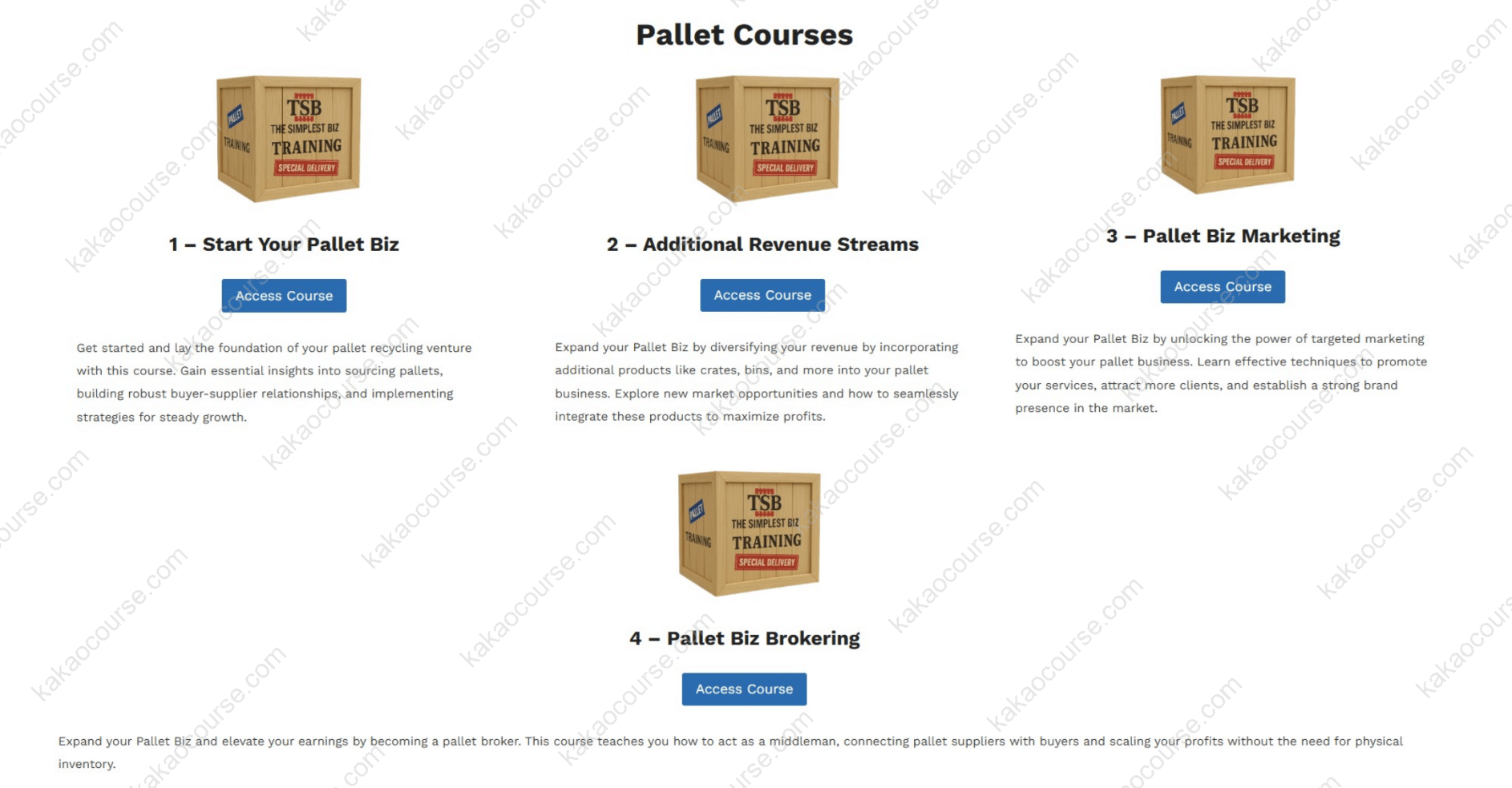 Pallet Website Build - TSB30 Preferred - ALL 4 Courses- Regular by Simplest Biz Courses Pallet Website Build - TSB30 Preferred - ALL 4 Courses- Regular by Simplest Biz Courses Free Download